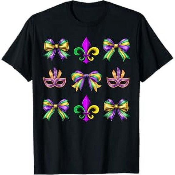 Mardi Gras Coquette Bow Carnival New Orleans Trip 2025 Women’s Tee Mardi Gras Festival, NOLA Shirt, Women’s Mardi Gras