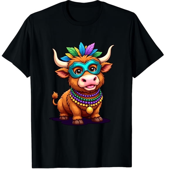 Mardi Gras Costume Beads Graphic Crew Neck Short Sleeve T-Shirts (Men's, Women's)