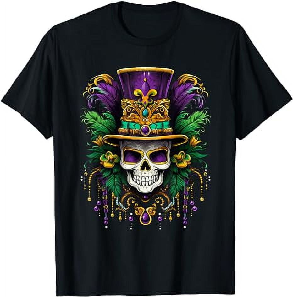 Mardi Gras Costume Sugar Skull Carnival Party Men Women Kid T-Shirt ...