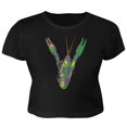 thumbnail image 1 of Mardi Gras Crawfish Juniors Crop Top T-Shirt Black LG, 1 of 1