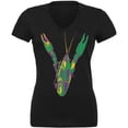thumbnail image 1 of Mardi Gras Crawfish Juniors V-Neck T Shirt Black LG, 1 of 1