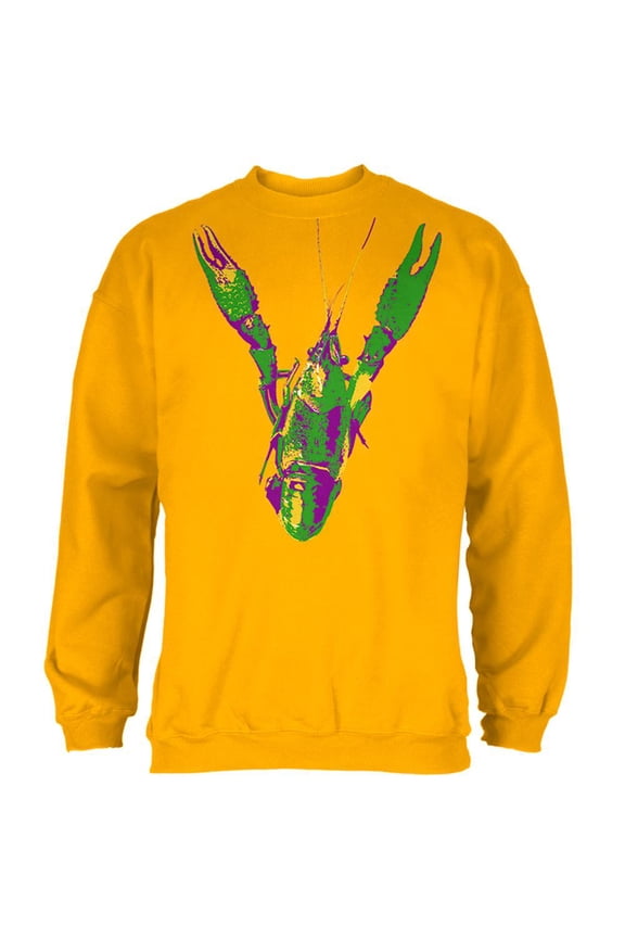 Mardi Gras Crawfish Mens Sweatshirt Gold 2XL