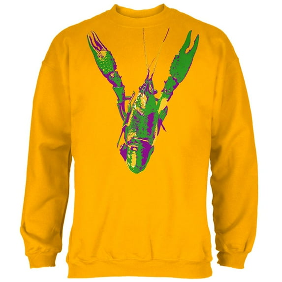 Mardi Gras Crawfish Mens Sweatshirt Gold SM