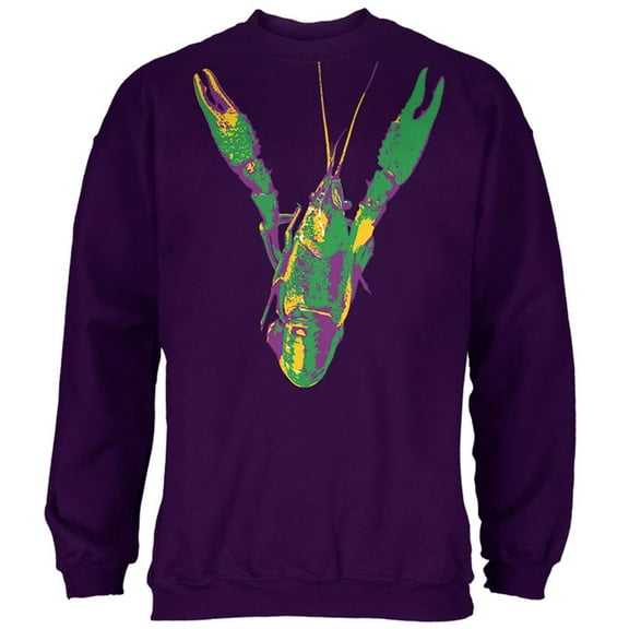 Mardi Gras Crawfish Mens Sweatshirt Purple LG