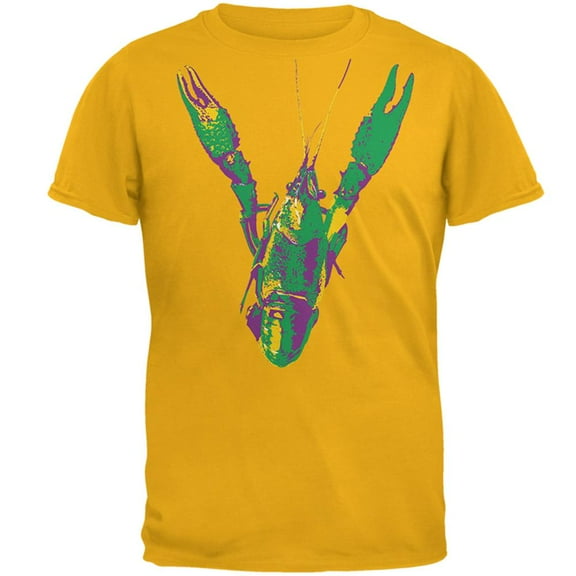 Mardi Gras Crawfish Mens T Shirt Gold 2XL