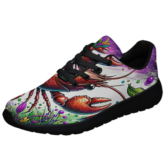 Mardi Gras Crawfish Shoes Sneakers Black Size 8.5