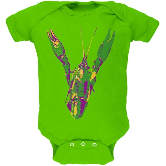 Mardi Gras Crawfish Soft Baby One Piece Apple 3 Month