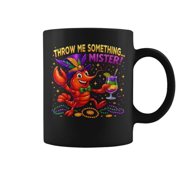 Mardi Gras Crawfish Throw Me Something Mister Coffee Mugs