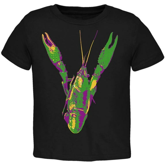 Mardi Gras Crawfish Toddler T Shirt Black 2T