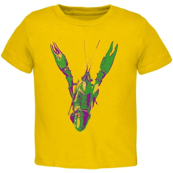 Mardi Gras Crawfish Toddler T Shirt Yellow 2T
