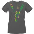 thumbnail image 1 of Mardi Gras Crawfish Womens Organic T Shirt Charcoal LG, 1 of 1