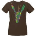 thumbnail image 1 of Mardi Gras Crawfish Womens Organic T Shirt Chocolate SM, 1 of 1