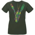 thumbnail image 1 of Mardi Gras Crawfish Womens Organic T Shirt City Green SM, 1 of 1