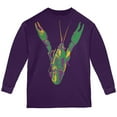 thumbnail image 1 of Mardi Gras Crawfish Youth Long Sleeve T Shirt Purple YXL, 1 of 2