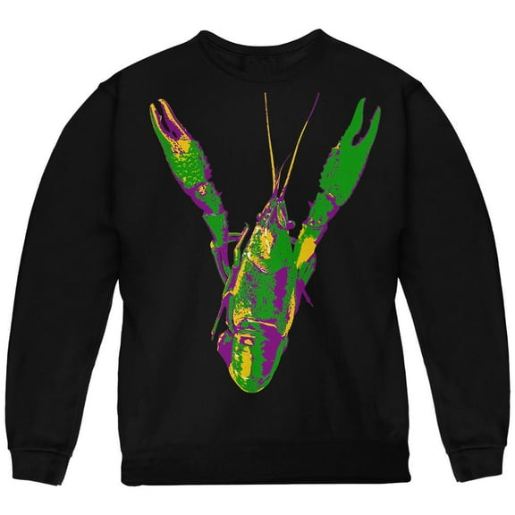 Mardi Gras Crawfish Youth Sweatshirt Black YLG