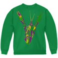 thumbnail image 1 of Mardi Gras Crawfish Youth Sweatshirt Green YLG, 1 of 1