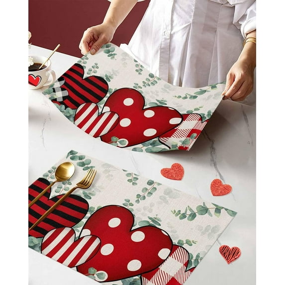 Mardi Gras Crayfish Placemats Set of 4, Gradient Pastel Lobster New Orleans Carnival Dining Place Mats Table Decor, Fleur De Lis Beads Masquerade Home Kitchen Decoration 12 x 18 Inch