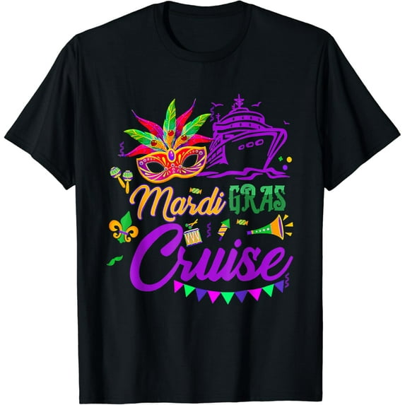 Mardi Gras Cruise Cruising Mask Cruise Ship Party Costume T-Shirt