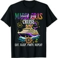 thumbnail image 1 of Mardi Gras Cruise Eat Sleep Party Repeat Family Matching T-Shirt tee, 1 of 4