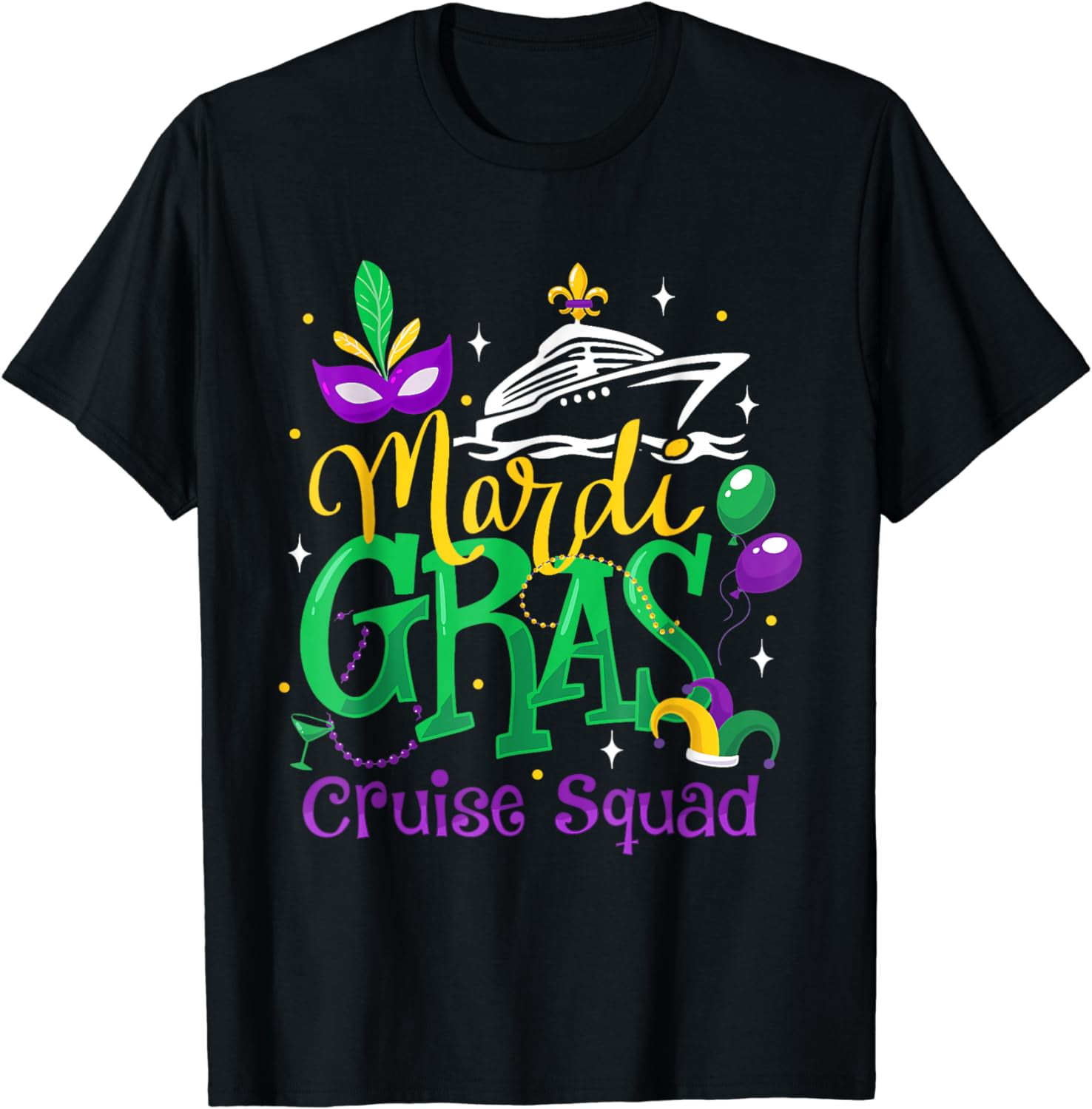 Mardi Gras Cruise Squad 2024 Matching Group Family Vacation Cotton T ...