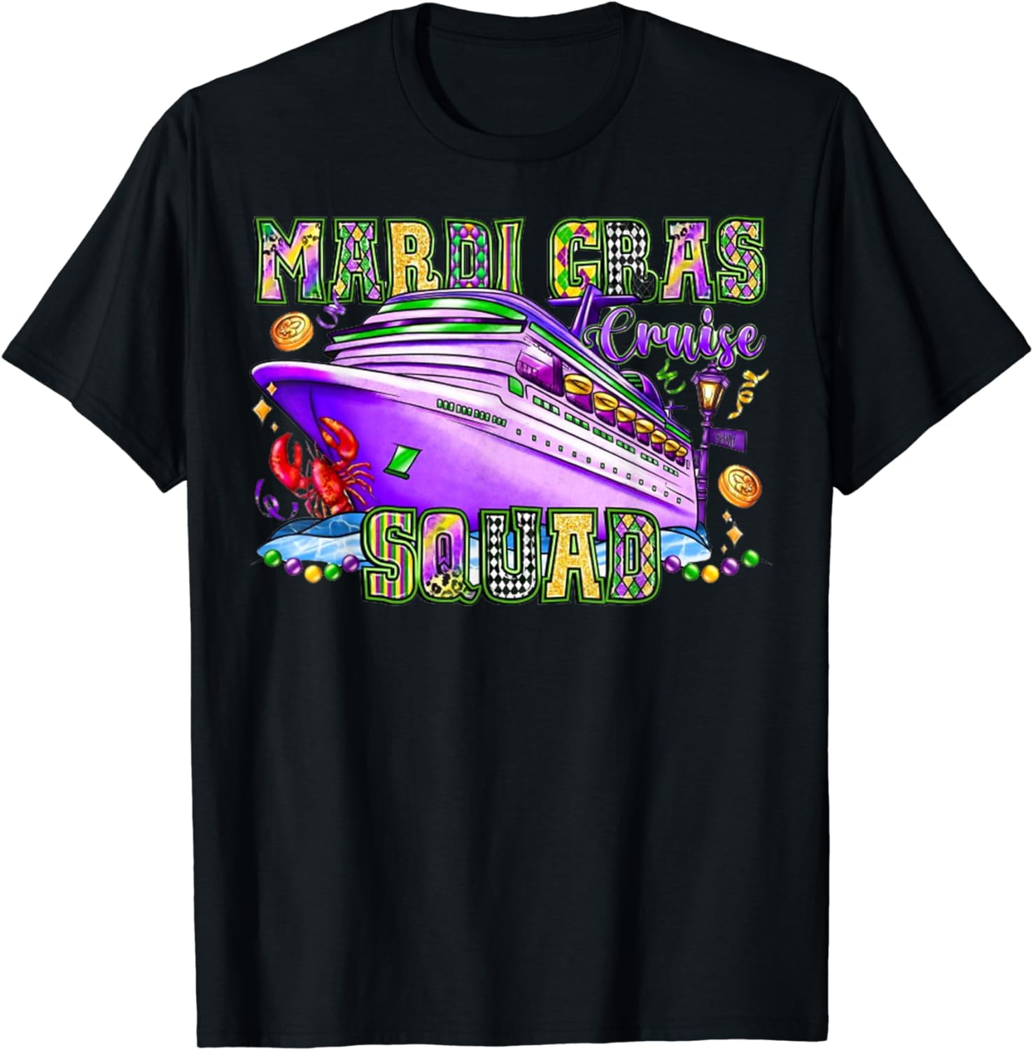Mardi Gras Cruise Squad 2024 Matching Group Family Vacation Cotton T ...
