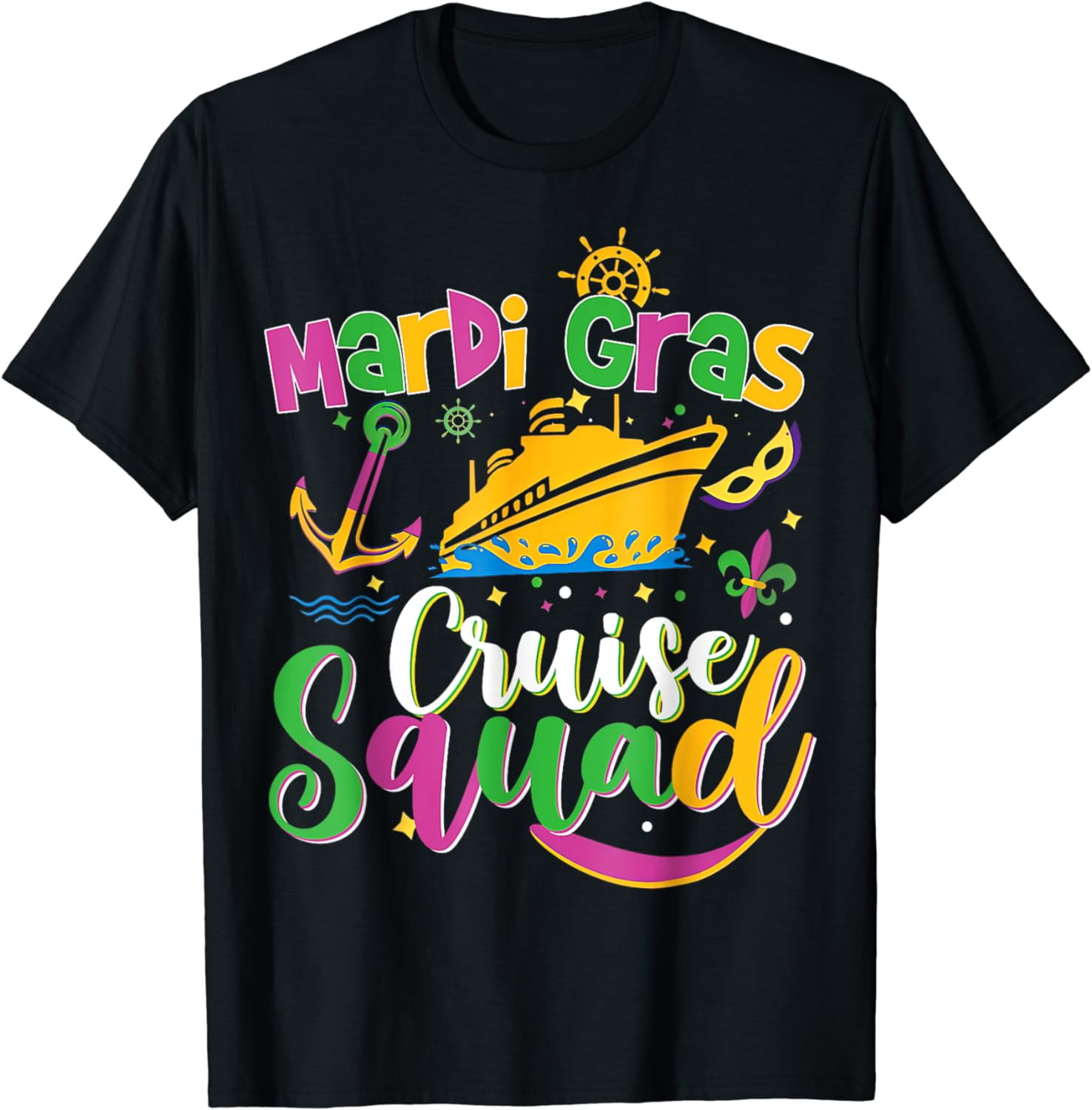 Mardi Gras Cruise Squad 2024 Matching Group Family Vacation Cotton T ...
