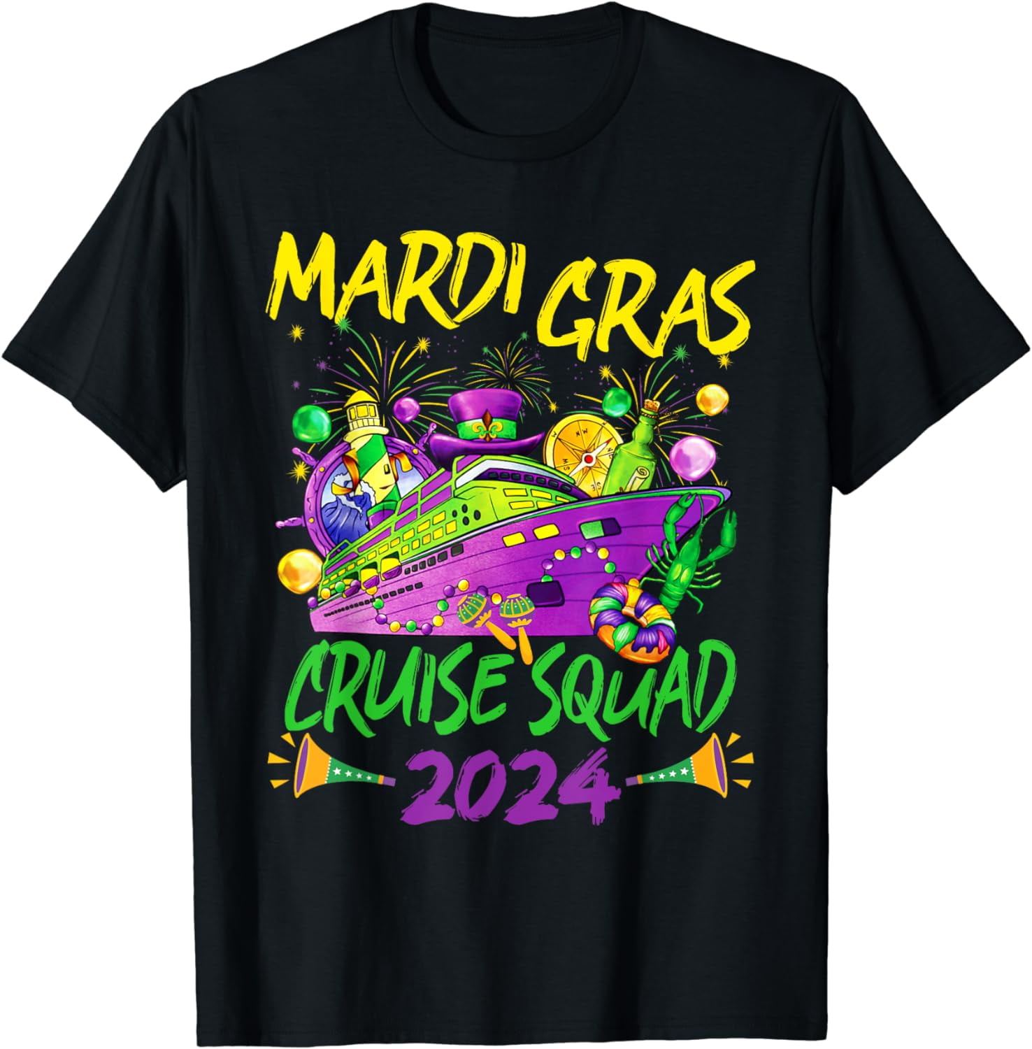 Mardi Gras Cruise Squad 2024 Matching Group Family Vacation T-Shirt ...