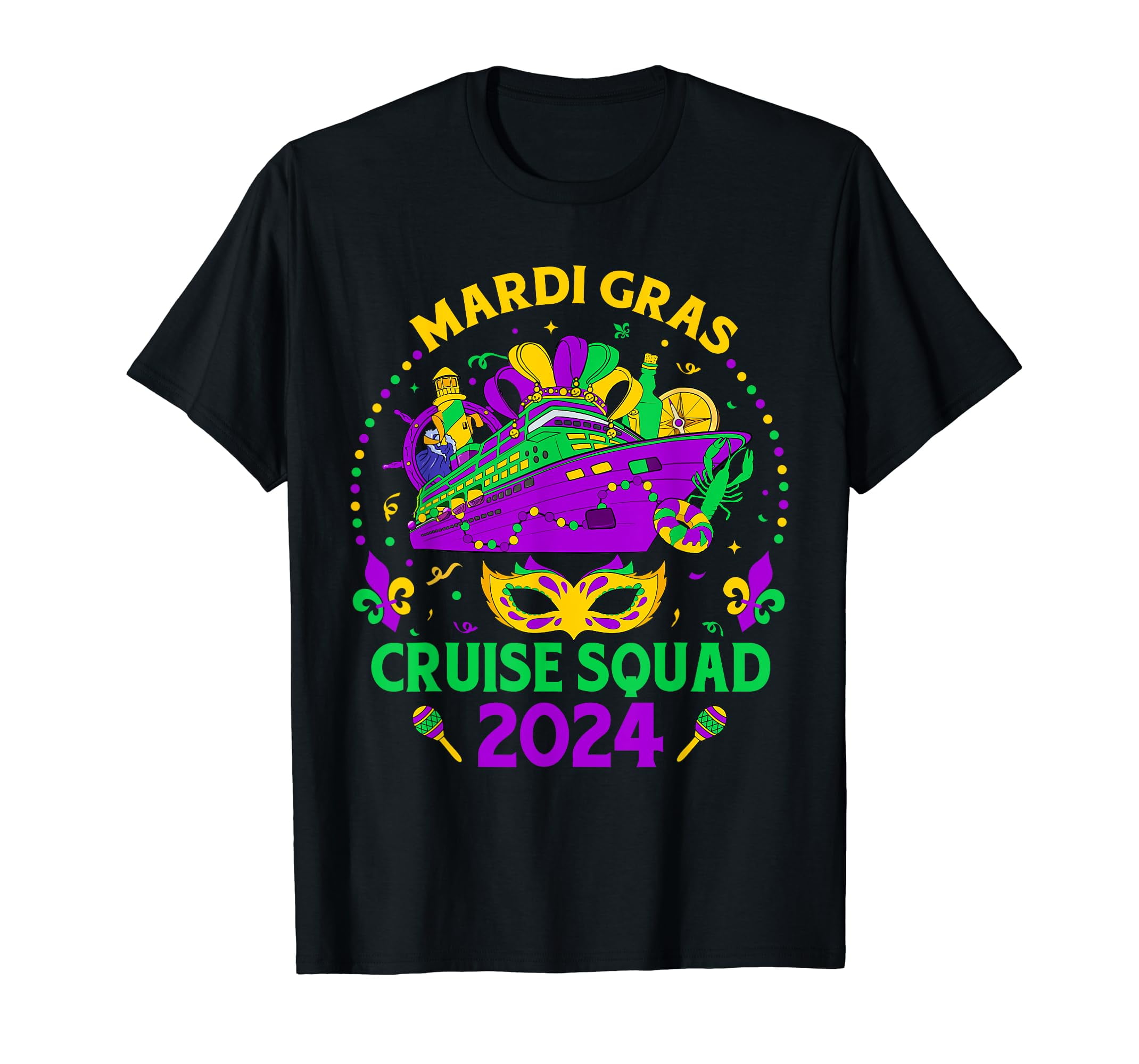 Mardi Gras Cruise Squad 2024 Matching Group Family Vacation T-Shirt ...
