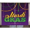 thumbnail image 1 of Ambesonne Mardi Gras Curtains 2 Panel Set, Vivid Beads Tassels, 108" x 108", Fern Green Marigold, 1 of 3