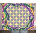 thumbnail image 1 of Ambesonne Mardi Gras Curtains 2 Panel Set, Vivid Graphic Style, 108" x 108", Multicolor, 1 of 3