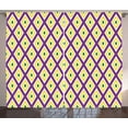 thumbnail image 1 of Ambesonne Mardi Gras Curtains 2 Panel Set, Traditional Carnival, 108" x 84", Purple Yellow Green, 1 of 3