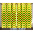 thumbnail image 1 of Ambesonne Mardi Gras Curtains 2 Panel Set, Retro Pattern Stars, 108" x 63", Purple Fern Green Yellow, 1 of 3