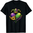 thumbnail image 1 of Mardi Gras Cute Hearts Vintage Graphic Crew Neck Short Sleeve T-Shirts (Men's, Women's), 1 of 4