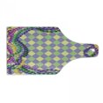 thumbnail image 1 of Mardi Gras Cutting Board, Mardi Gras Celebration Beads in Vibrant Graphic Style on Diamond Line Pattern, Tempered Glass Cutting and Serving Board, Wine Bottle Shape, Multicolor, by Ambesonne, 1 of 1