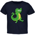 thumbnail image 1 of Mardi Gras Dabbing Alligator Toddler T Shirt Navy 4T, 1 of 1