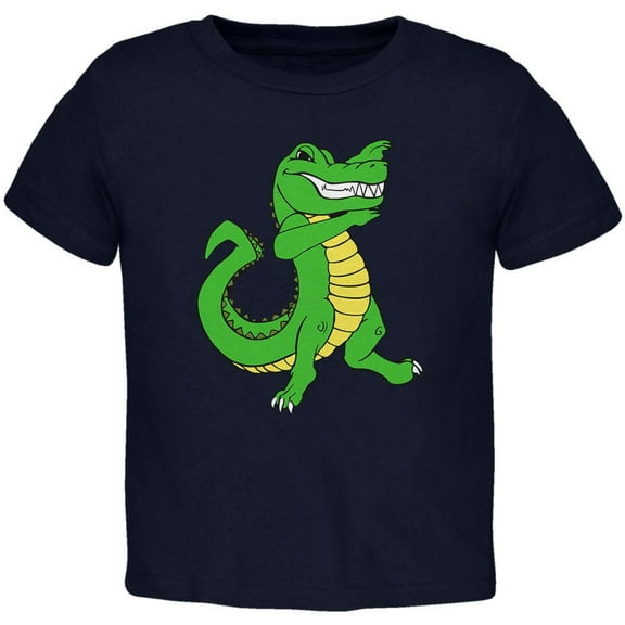 Mardi Gras Dabbing Alligator Toddler T Shirt Navy 4T