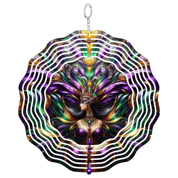 Mardi Gras Dancer Festival 3D Wind Spinner New Orleans Carnival Outdoor Art