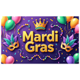 thumbnail image 1 of Mardi Gras Decoration Background Party Supplies Backdrop Festive Masked Ball Banner Masquerade Props Purple Feather Decor Celebration Event, 1 of 9