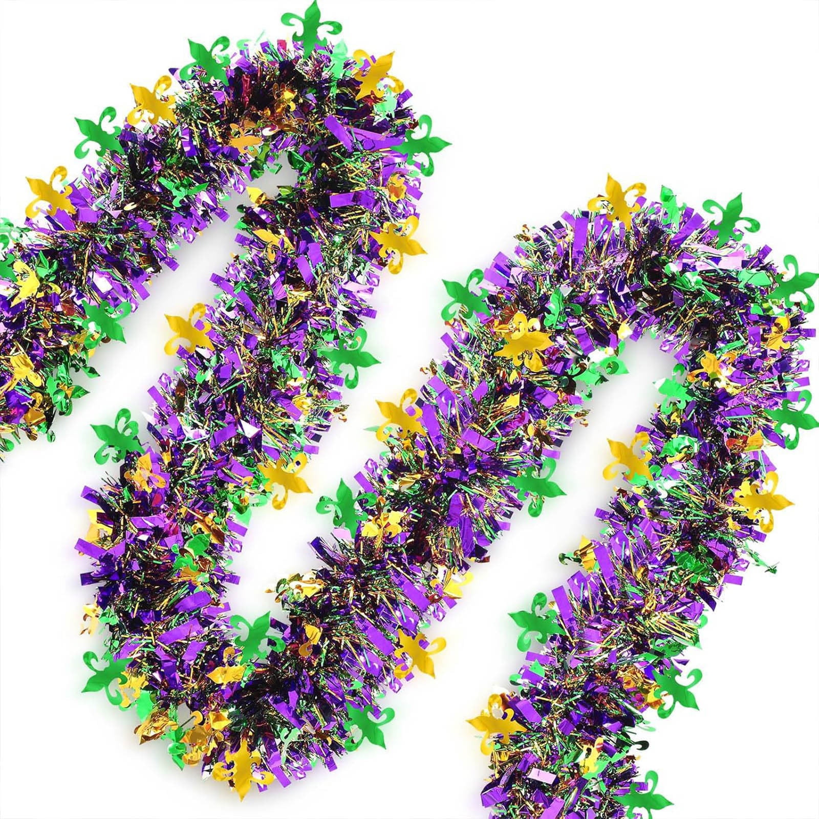 Mardi Gras Decorations 6.5 Feet Mardi Gras Tinsel Garland Decoration ...