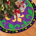 thumbnail image 1 of Mardi Gras Decorations Carnival Tree Skirt, Tree Mat Holiday Party Supplies Ornaments Indoor Outdoor Decorations 48 in, 1 of 6