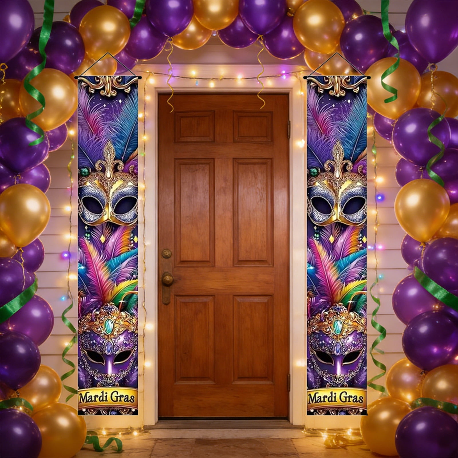 Mardi Gras Decorations Set Mardi Gras Porch Sign Welcome Banner Hanging