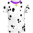 thumbnail image 1 of Mardi Gras Dog Dalmatian Costume Purple Collar Fleur De Lis All Over Mens T Shirt Multi SM, 1 of 2