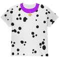 thumbnail image 1 of Mardi Gras Dog Dalmatian Costume Purple Collar Fleur De Lis All Over Youth T Shirt Multi YXL, 1 of 2
