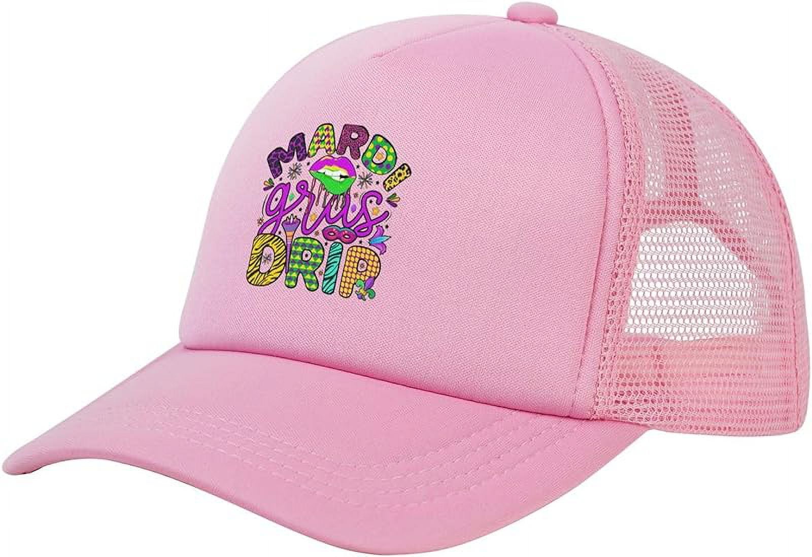 Mardi Gras Drip Baseball Cap for Men Women Mesh Hat Snapback Cap Truck Hats