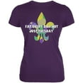 thumbnail image 1 of Mardi Gras Fat Tuesday Everyday Juniors Soft T Shirt Purple SM, 1 of 2