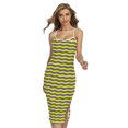 thumbnail image 1 of Mardi Gras Fat Tuesday Zigzag Printed Cross Back Cami Dress, Mardi Gras Fashion Summer Maxi Sexy Casual Dress For Women, 1 of 4