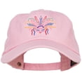 thumbnail image 1 of Mardi Gras Feather Mask Embroidered Washed Cap - Lt Pink OSFM, 1 of 5