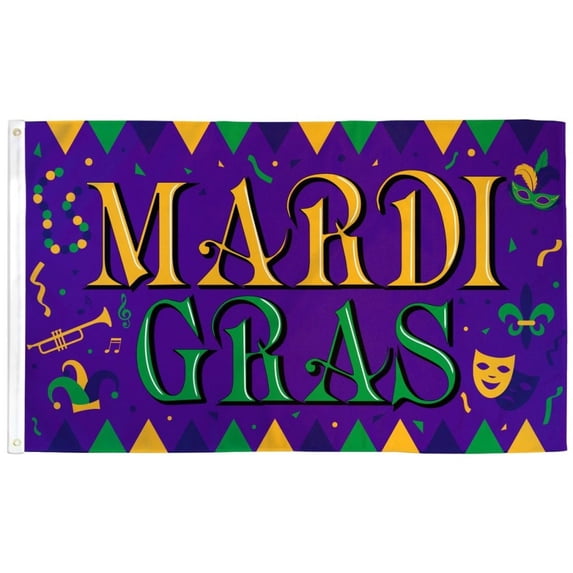 Mardi Gras (Festival) Flag 3x5ft Poly