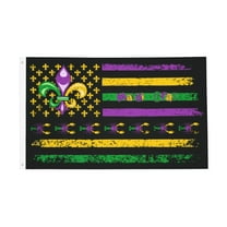 Mardi Gras Flag 3x5 Ft Outdoor Indoor With Grommet Garden Yard Banner Decorative Sign