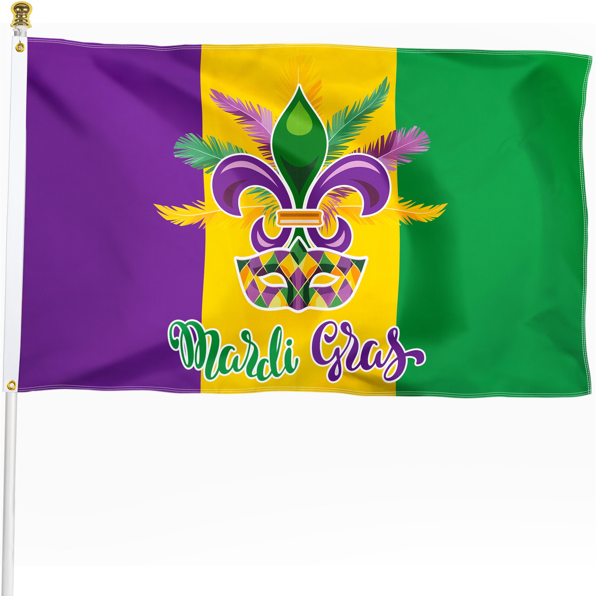 3x5 mardi gras flag
